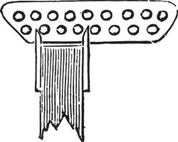 Regulator has two rows of holes, vintage engraving. vector