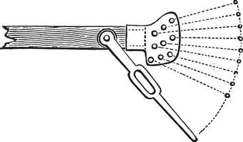 Regulator Two-three lines of circular holes, vintage engraving. vector