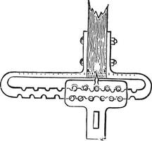 Linear differential regulator, vintage engraving. vector
