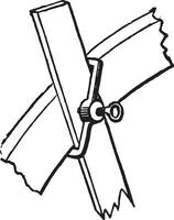 Caliper frame and one piece, vintage engraving. vector