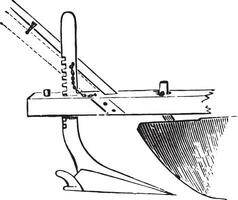 Appendix or plow under the chisel plow Grignon, vintage engraving. vector