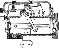 Tap system mechanic Vaughan Mckee, vintage engraving. vector