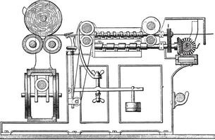 Movement screws Gill box, vintage engraving. vector