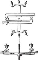 Chronometer balance correcting the error extreme temperatures, vintage engraving. vector