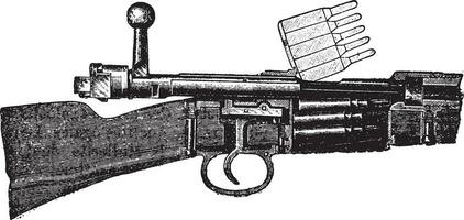 German rifle, vintage engraving. vector
