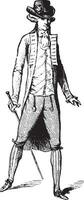 Costume beginning of the Revolution, vintage engraving. vector