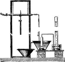 Unit of Sainte-Claire Deville to separate the gas, vintage engraving. vector