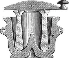 Mortar, vintage engraving. vector