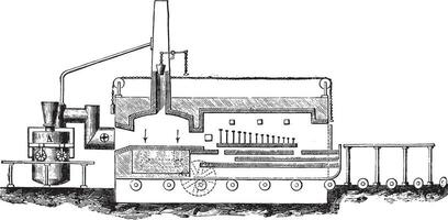 Poma-device Venini, vintage engraving. vector