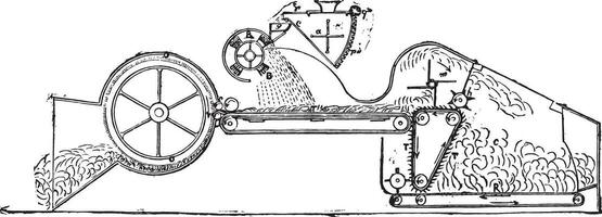 Machine silage of Mr Martin, vintage engraving. vector