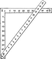 Determination of the number of croisures, all units being equal, vintage engraving. vector