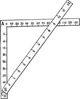 Determining the number of croisures, by making use of different units, vintage engraving. vector