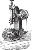 Slotting machine, vintage engraving. vector