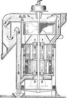 cepillo-eureka metro. a. millot, Clásico grabado. vector