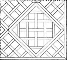 Parquet compartments, vintage engraving. vector