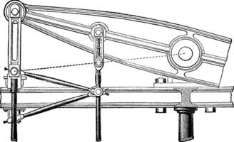 Watt's linkage, vintage engraving. vector