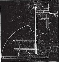 Application of Mr. Trouve engine, a ship, vintage engraving. vector