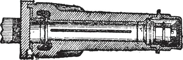 Patent axle, vintage engraving. vector