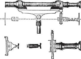 Saccharimeter, vintage engraving. vector