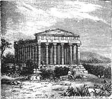 Temple of Concord, Templum Concordiae, in Agrigente, Rome, Italy. vector