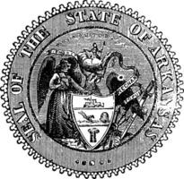 Seal of Arkansas prior to 1907 old engraving. vector