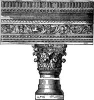 Pillar in the Church of Saint John in Constantinople. vintage engraving vector