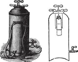 Fire Extinguisher, vintage engraved illustration vector