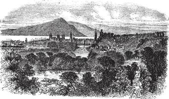 Inverness in Scotland vintage engraving vector