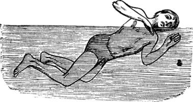 Thrusting, vintage engraved illustration vector