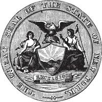 Seal of the State of New York, vintage engraved illustration vector