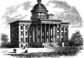 Alabama State Capitol Building, United States, vintage engraving vector