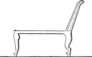 egipcio silla derribado respaldo, Clásico grabado. vector
