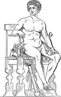 Greek seat, vintage engraving. vector