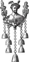 Bells, vintage engraving. vector