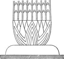 Basic Egyptian column, vintage engraving. vector