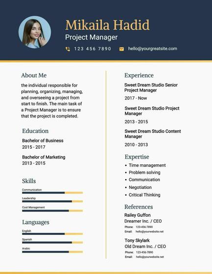 Blue Corporate Minimalist Resume