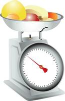 Fruit on weighing scales vector