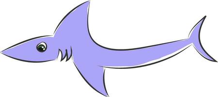 Light violet shark vector illustration on white background.