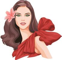 Vector of beautiful young woman.