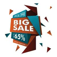 Big sale label template design for business advertising vector