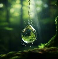 AI generated A magical ball placed on a table photo
