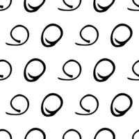 Seamless pattern with sketch round squiggle vector