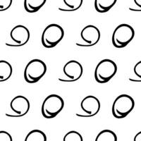 Seamless pattern with sketch round squiggle vector