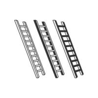 Vintage Retro Wooden or Metal Ladder Icon Illustration vector