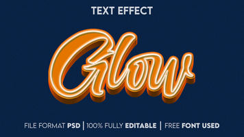 glow 3d editable text effect psd