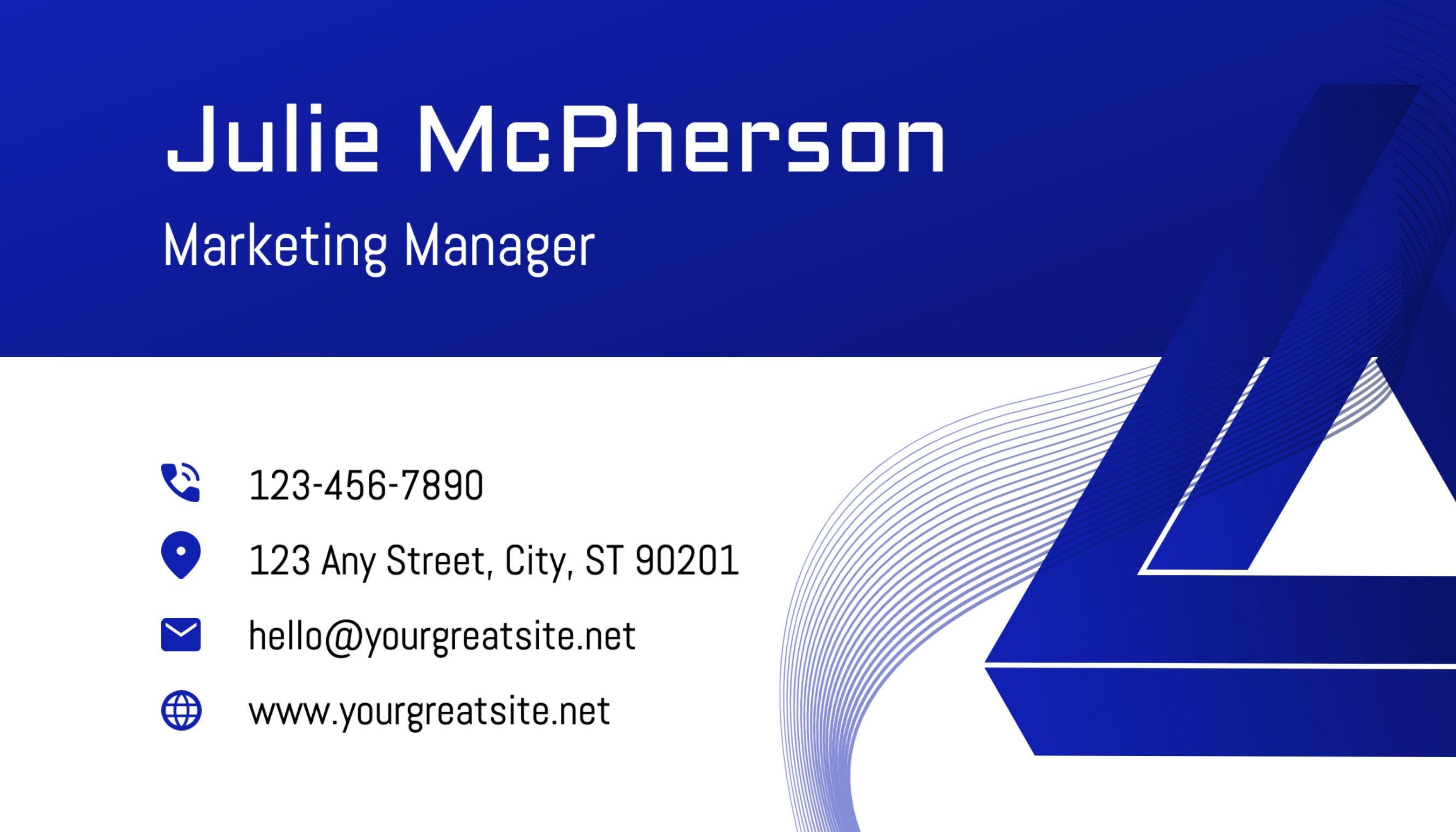 Blue Minimalist Future Tech Company Business Card