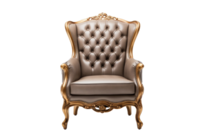 AI generated Stylish comfortable armchair isolated on white background. Interior furniture png