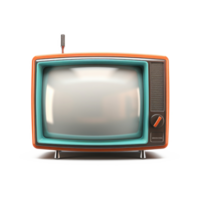 AI generated Retro television on isolated transparent background. Old vintage TV set with copy space png