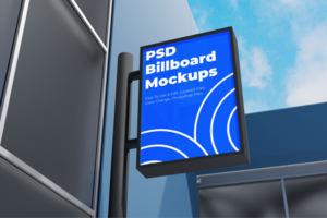 Advertising Pole Sign Mockup psd