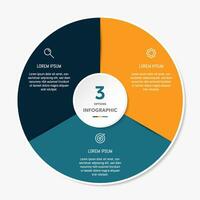 Circle chart infographic template with 3 options  for presentations, advertising, layouts, annual reports vector